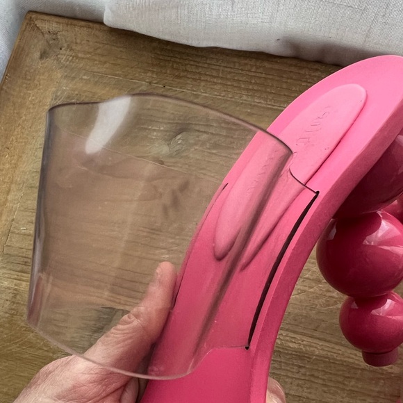 CULT GAIA Vita Vinyl Stacked Heel Mules In Blossom Pink Size 39 New - Picture 11 of 11